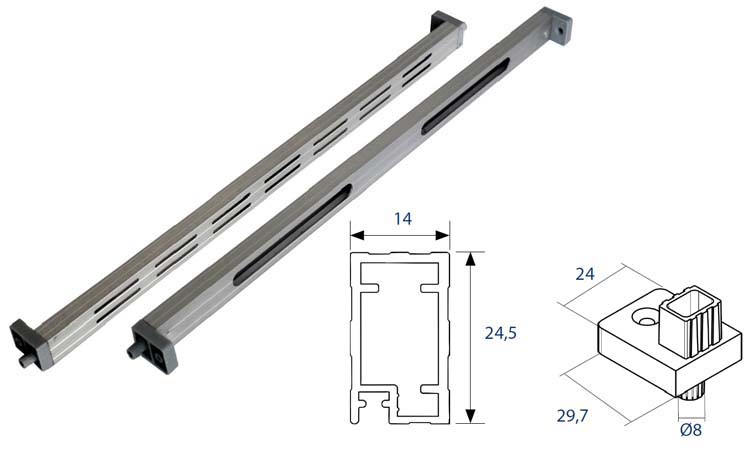 Refuerzo aluminio escurre perforado vertical